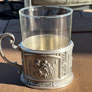 German Commemorative Tea Glass & Holder